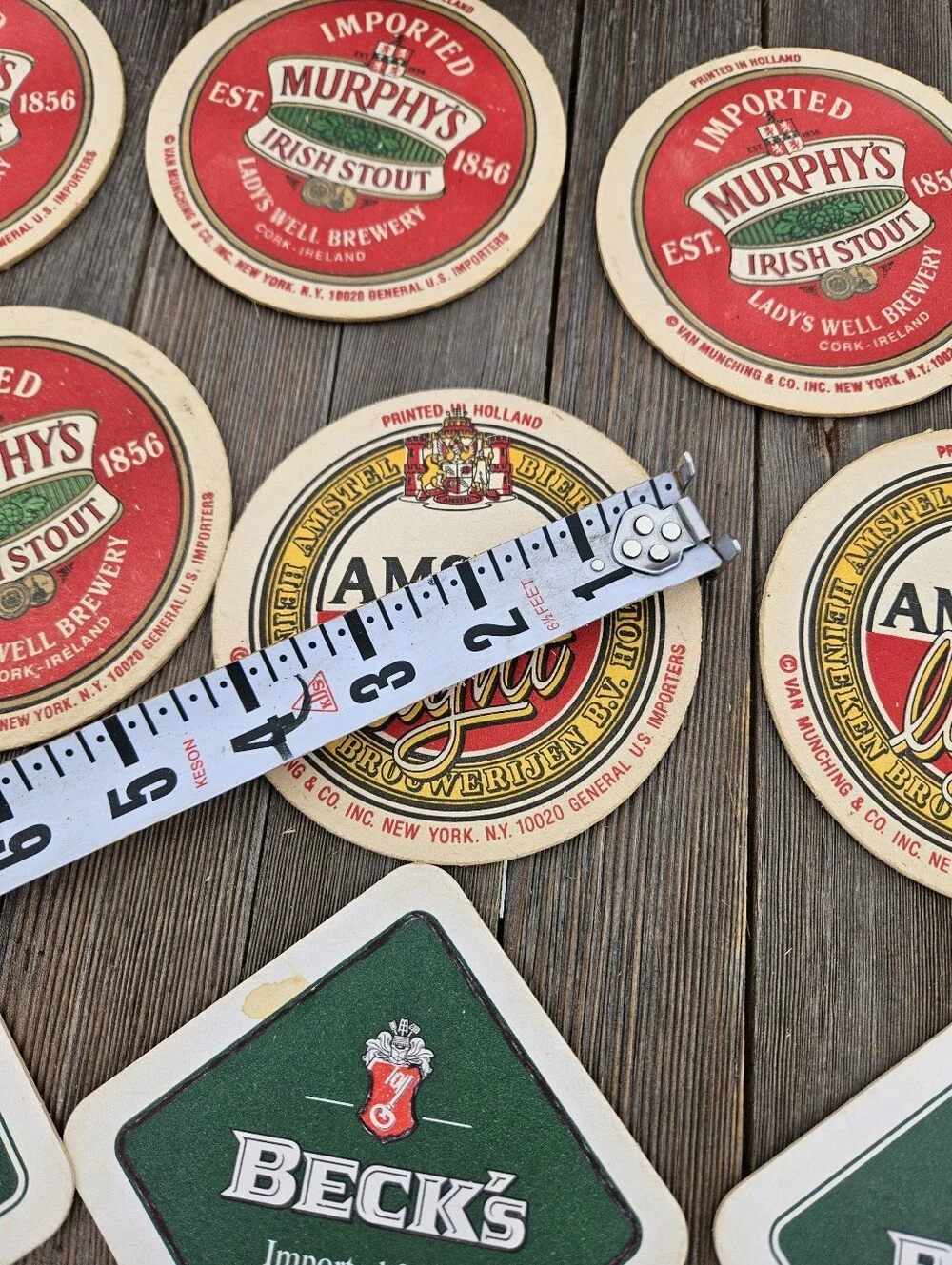 Vintage Beer Coasters Lot Beck's Murphy's Amstel Light Import Bar Coaster Mat